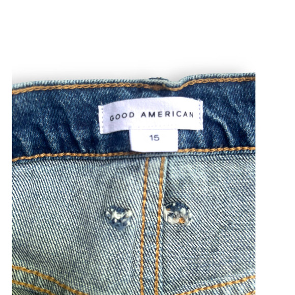 Good American GOOD '90S SHORT | Sz 15 = 34 | Cut-off Jean Shorts Indigo156 | NWT - Picture 10 of 10